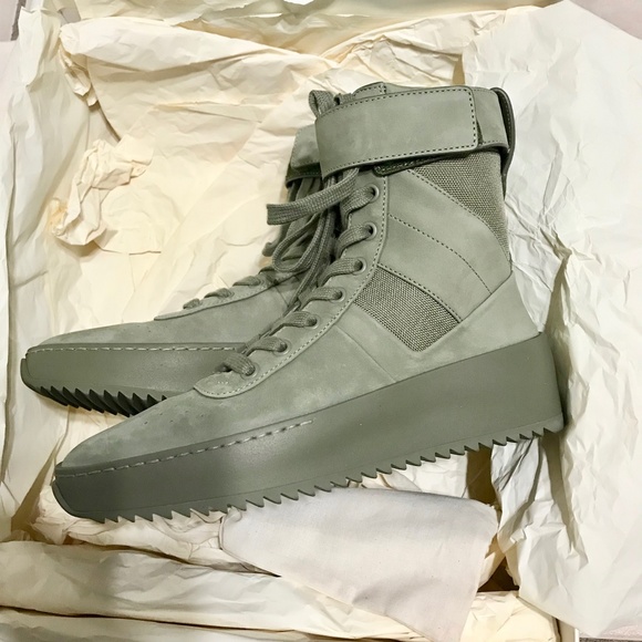 Fear Of God Army Green Military High Top Sneakers - Picture 6 of 8